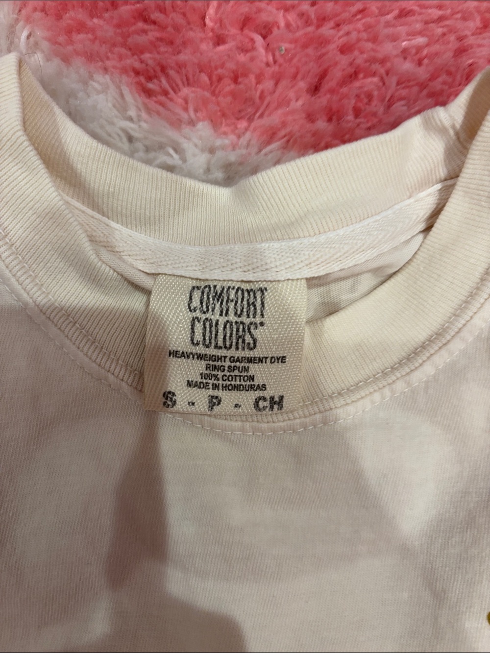 Comfort Colors Cream Tee with Green Wolf Tour Graphic - Picture 3 of 4